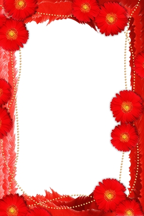 红色矢量花纹边框背景图片